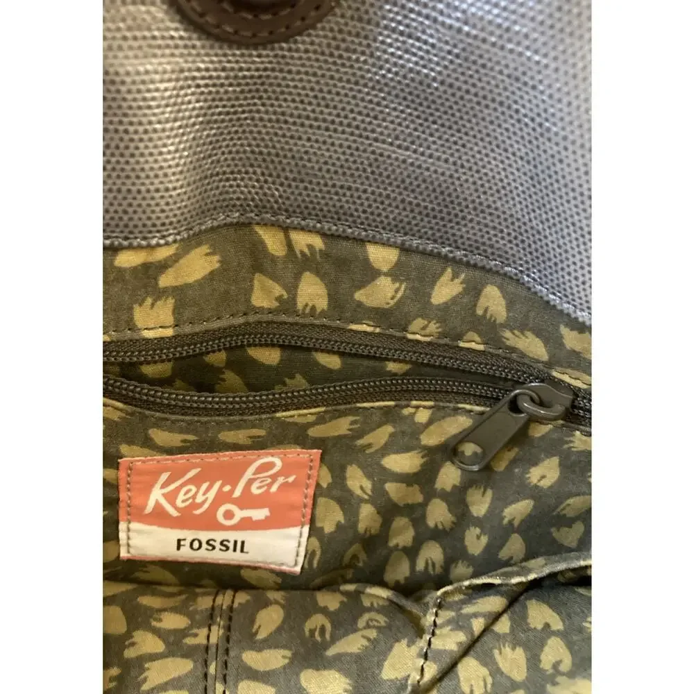 Fossil Key-Per shoulder bag Plum‎ Purple Silver Quilted Purse
